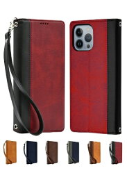 shizukawill｜シズカウィル iPhone 13 Pro 手帳型 本革調 レザーケース レッド×ブラック APIP13PBIRB