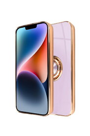 shizukawill｜シズカウィル iPhone 14 Plus リング付キケース グリッティア ラベンダー APIP14MCL5PU