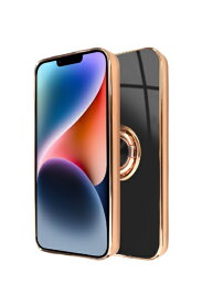 shizukawill｜シズカウィル iPhone 14 Plus リング付キケース グリッティア ブライトブラック APIP14MCL5BK