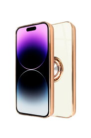 shizukawill｜シズカウィル iPhone 14 Pro リング付キケース グリッティア パールホワイト APIP14PCL5WH