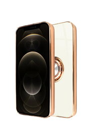 shizukawill｜シズカウィル iPhone 12 Pro リング付キケース グリッティア パールホワイト APIP12PCL5WH