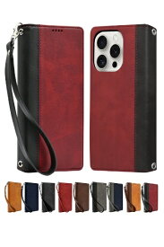 shizukawill｜シズカウィル iPhone 15 Pro 手帳型 本革調 レザーケース ボルドーレッド×ブラック APIP15PBIRB