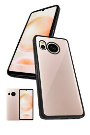 shizukawill｜シズカウィル AQUOS sense8 SH-54D SHG11 サイドメッキ ケース カバー クリアケース ブラック×クリア SHAQSE8CLBK