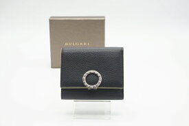 ☆安心の3大保証☆ ABランク ≪BVLGARI ブルガリ/三つ折り財布≫ 290973 ブルガリ ブルガリ ロゴクリップ ネイビー イエロー 美品 送料無料【中古】