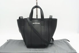 ☆安心の3大保証☆ ABランク ≪BALENCIAGA バレンシアガ/2WAYバッグ≫ 672793 エブリデイ ノースサウス スモール ブラック ホワイト 美品 送料無料【中古】