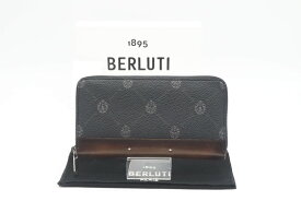 ☆安心の3大保証☆ Bランク ≪BERLUTI ベルルッティ/ラウンドファスナー長財布≫ N207364 イタウバ キャンバス レザー ロング ジップウォレット 送料無料【中古】