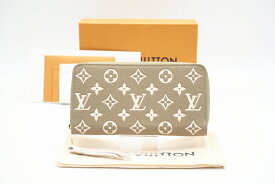 ☆安心の3大保証☆ Aランク ≪LOUIS VUITTON ルイ ヴィトン/ジッピーウォレット≫ M81280 モノグラム アンプラント カーキ ベージュ 未使用品 送料無料【中古】