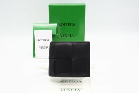 ☆安心の3大保証☆ Aランク ≪BOTTEGA VENETA ボッテガ ヴェネタ/二つ折り財布≫ 743004 カセット 二つ折り札入れ ブラック 極美品 送料無料【中古】