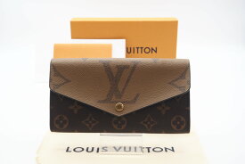 ☆安心の3大保証☆ Bランク ≪LOUIS VUITTON ルイ ヴィトン/二つ折り長財布≫ M80726 モノグラム リバース ポルトフォイユ サラ ブラウン ベージュ【中古】