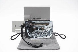 ☆安心の3大保証☆ ABランク ≪BALENCIAGA バレンシアガ/コインケース≫ バレンシアガ ル カゴール レザー ブラック グレー美品 送料無料【中古】