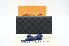 ☆安心の3大保証☆ ABランク ≪LOUIS VUITTON ルイ ヴィトン/二つ折り長財布≫ N60193 ダミエ アンフィニ ポルトフォイユ ブラザ ブラック シルバー【中古】