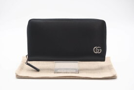 ☆安心の3大保証☆ Aランク ≪GUCCI グッチ/ラウンドファスナー長財布≫ 428736 GGマーモント ジップアラウンド ウォレット ブラック 美品 送料無料【中古】
