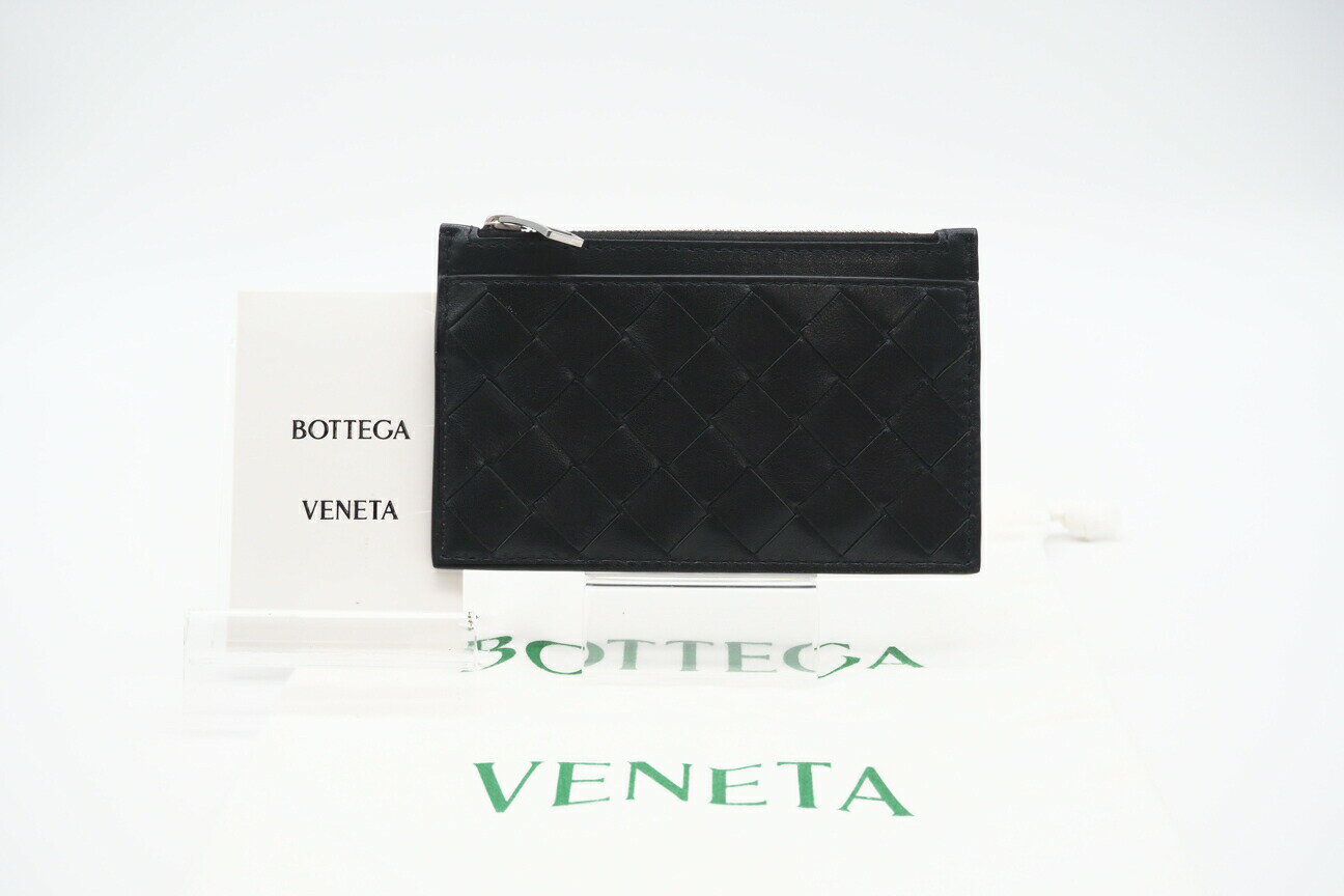 ☆安心の3大保証☆ ABランク ≪BOTTEGA VENETA ボッテガ ヴェネタ/コインケース≫ 608784 イントレチャート コイン＆キーケース ブラック 送料無料【中古】