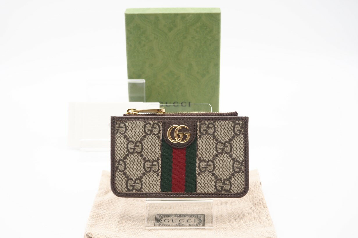 ☆安心の3大保証☆ Aランク ≪GUCCI グッチ/コインケース≫ 671723 オフィディア GGスプリーム キャンバス カードケース ベージュ ブラウン 送料無料【中古】