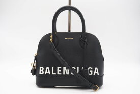 ☆安心の3大保証☆ ABランク ≪BALENCIAGA バレンシアガ/2WAYバッグ≫ 518873 ビルトップ レザー ハンドルS ハンドバッグ ブラック ホワイト 美 送料無料【中古】