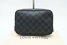 ☆安心の3大保証☆ ABランク ≪LOUIS VUITTON ルイ ヴィトン/ポーチ≫ N40483 ダミエ グラフィット トゥルース トワレ PM ブラック グレー 送料無料【中古】