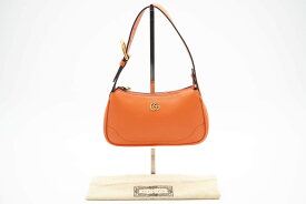 ☆安心の3大保証☆ Aランク ≪GUCCI グッチ/ハンドバッグ≫ 739076 GGマーモント アフロディーテ レザー ワンショルダーバッグ オレンジ 極美品 送料無料【中古】
