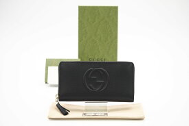 ☆安心の3大保証☆ Aランク ≪GUCCI グッチ/ラウンドファスナー長財布≫ 598187 ソーホー レザー ジップアラウンドウォレット フリンジタッセル ブラック【中古】