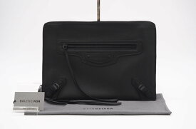 ☆安心の3大保証☆ ABランク ≪BALENCIAGA バレンシアガ/クラッチバッグ≫ 640114 ネオ クラシック レザー 革 ブラック 黒 美品 送料無料【中古】