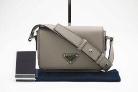 ☆安心の3大保証☆ Aランク ≪PRADA プラダ/ショルダーバッグ≫ 2VD065 トライアングルロゴ サフィアーノ レザー グレー 極美品 送料無料【中古】