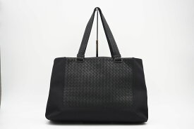 ☆安心の3大保証☆ ABランク ≪BOTTEGA VENETA ボッテガ ヴェネタ/トートバッグ≫ 452662 ハイテクキャンバス イントレチャート ブラック 美品 送料無料【中古】
