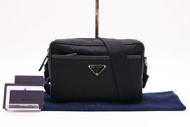☆安心の3大保証☆ Aランク ≪PRADA プラダ/ショルダーバッグ≫ 2VH048 テスート サフィアーノ トライアングルロゴ ネロ ブラック 極美品 送料無料【中古】