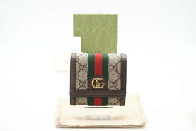 ☆安心の3大保証☆ Aランク ≪GUCCI グッチ/二つ折り財布≫ 598662 オフィディア GG ウォレット GGスプリーム ベージュ ブラウン レッド グリーン【中古】