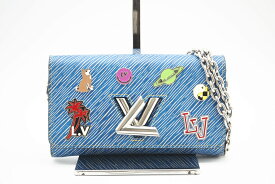 ★3日以内返品可★ LOUIS VUITTON ルイ ヴィトン エピデニム ポルトフォイユ チェーンウォレット M62732 ブルー【中古】