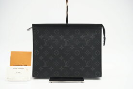 ★3日以内返品可★ LOUIS VUITTON ルイ ヴィトン モノグラム エクリプス ポシェット ヴォワヤージュ MM M61692 グレー ブラック【中古】