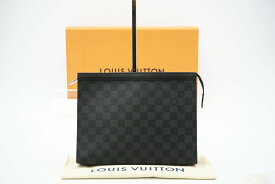 ★3日以内返品可★ LOUIS VUITTON ルイ ヴィトン N41696 ダミエ グラフィット ポシェット ヴォワヤージュ MM グレー クラッチバッグ 美品【中古】