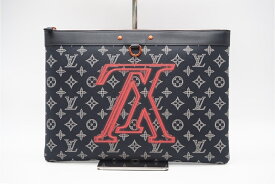 ★3日以内返品可★ 美品 LOUIS VUITTON ルイ・ヴィトン モノグラムインク アップサイドダウン ポシェットアポロ M62905 クラッチバッグ ネイビー レッド ホワイト コーティングキャンバス メンズ【中古】