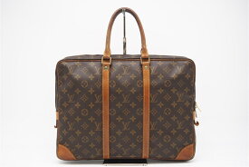 ★3日以内返品可★ LOUIS VUITTON ルイ・ヴィトン モノグラム ポルトドキュマンヴォワヤージュ M40226 ビジネスバッグ ブラウン コーティングキャンバス メンズ【中古】