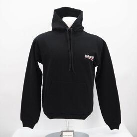★3日以内返品可★ 極美品 BALENCIAGA バレンシアガ コットン キャンペーンロゴ 18年 パーカー XS XS 556145 パーカー ブラック ホワイト レッド コットン メンズ【中古】