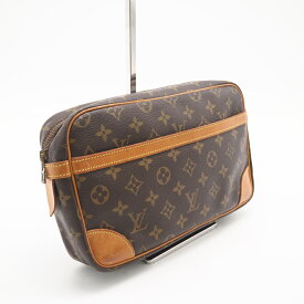 ★3日以内返品可★ LOUIS VUITTON ルイ・ヴィトン モノグラム コンピエーニュ28 M51845 セカンドバッグ ブラウン コーティングキャンバス レザー メンズ【中古】