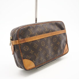 ★3日以内返品可★ LOUIS VUITTON ルイ・ヴィトン モノグラム コンピエーニュ28 M51845 セカンドバッグ ブラウン コーティングキャンバス レザー メンズ【中古】