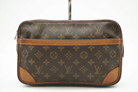 ★3日以内返品可★ LOUIS VUITTON ルイ・ヴィトン モノグラム コンピエーニュ28 M51845 クラッチバッグ ブラウン コーティングキャンバス メンズ【中古】