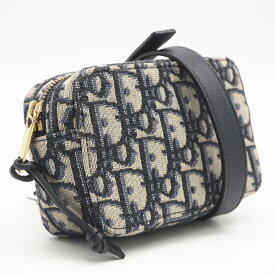 ★3日以内返品可★ 美品 Dior ディオール キャンバス トロッター ベルトバッグ ウェストバッグ - ウエストバッグ ベージュ ブルー キャンバス レザー レディース【中古】