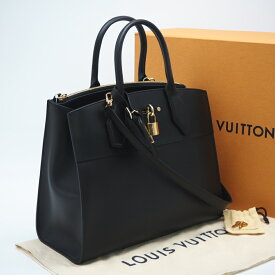 ★3日以内返品可★ LOUIS VUITTON ルイ・ヴィトン カーフレザー シティ スティーマーMM ノワール M51026 2wayハンドバッグ ブラック カーフレザー レディース【中古】