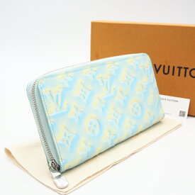 ★3日以内返品可★ 未使用 LOUIS VUITTON ルイ・ヴィトン モノグラム アンプラント サマースターダスト ジッピーウォレット ヴェール ドー M81466 長財布 ブルー イエロー レザー レディース【中古】