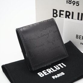 ★3日以内返品可★ 未使用 Berluti ベルルッティ スクリットレザー オリジンマネーパース - コインケース ブラック レザー メンズ【中古】