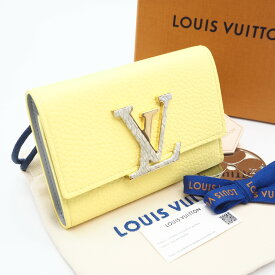 ★3日以内返品可★ 未使用 LOUIS VUITTON ルイ・ヴィトン トリヨンレザー パイソン ポルトフォイユ カプシーヌ コンパクト シトラス N89987 三つ折り財布 イエロー シルバー トリヨンレザー レディース【中古】