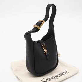 ★3日以内返品可★ 未使用 SAINT LAURENT サンローラン グレインレザー LE 5 À 7 ソフト マイクロ 823960 ポーチ ブラック ラムスキン レディース【中古】