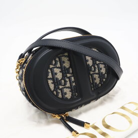 ★3日以内返品可★ 未使用 Christian Dior クリスチャンディオール CDオーバル オブリーク カメラバッグ S2201UTZQ M928 ショルダーバッグ ベージュ ネイビー キャンバス レザー レディース【中古】