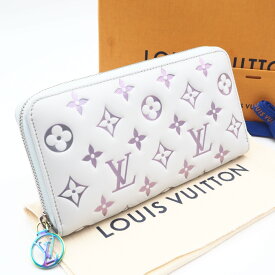 ★3日以内返品可★ 未使用 LOUIS VUITTON ルイ・ヴィトン クッサン ジッピーウォレット M82792 長財布 ブルー マルチカラー ラムスキン レディース【中古】