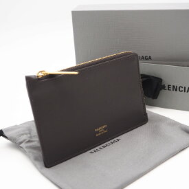 ★3日以内返品可★ 極美品 BALENCIAGA バレンシアガ レザー L字ファスナーフラグメントケース 736734 コインケース ブラウン イエロー カーフレザー メンズ【中古】