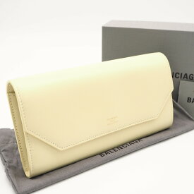 ★3日以内返品可★ 極美品 BALENCIAGA バレンシアガ Envelope スリム コンチネンタルウォレット 736732 長財布 イエロー スムースレザー レディース【中古】