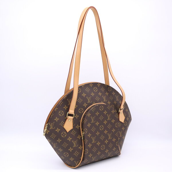 ★3日以内返品可★  LOUIS VUITTON ルイ・ヴィトン モノグラム エリプス ショッピング M51128 ハンドバッグ ブラウン ベージュ コーティングキャンバス レザー レディース【中古】