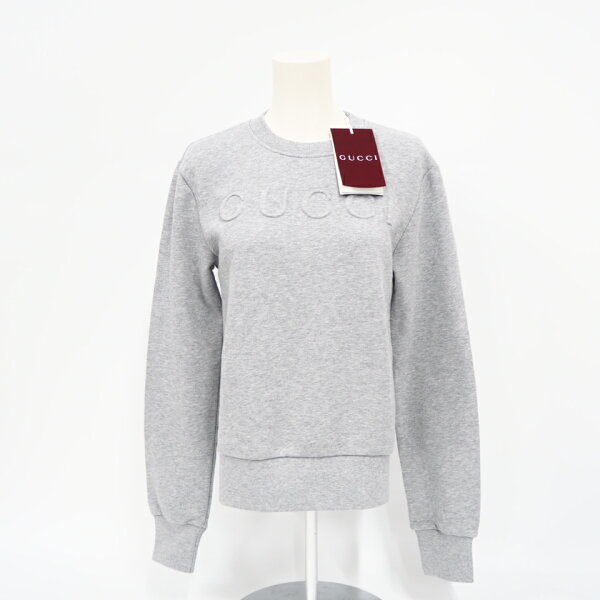 ★3日以内返品可★ 未使用 GUCCI グッチ ロゴ スウェット XS 785636 その他トップス グレー コットン レディース【中古】