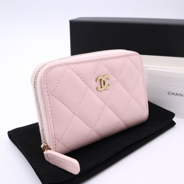 ★3日以内返品可★ 極美品 CHANEL シャネル キャビアスキン マトラッセ コインケース AP0216 コインケース ピンク キャビアスキン レディース【中古】