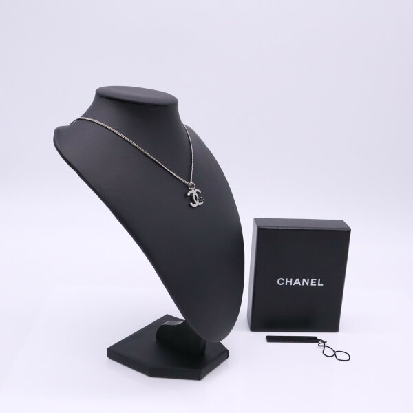 ★3日以内返品可★ 美品 CHANEL シャネル ココマーク ネックレス コメ有 - ネックレス シルバー ブラック メタル、ブラックストーン レディース【中古】